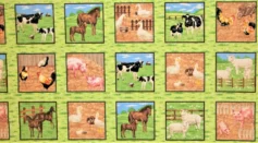 Farmyard square Fabric Panel