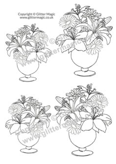 Vase of Flowers Acetate GMACE030 Glitter Magic