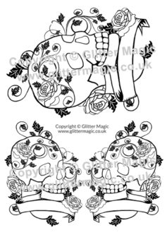 Skull & Flowers Acetate GMACE052 Glitter Magic